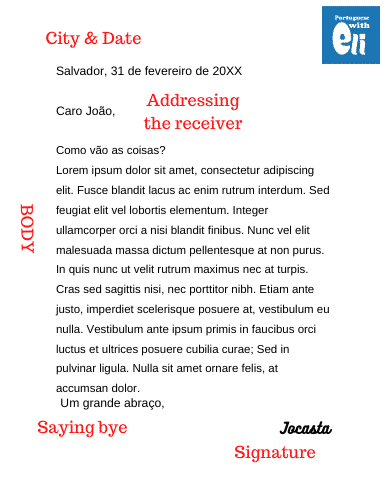 letter in Brazilian Portuguese template